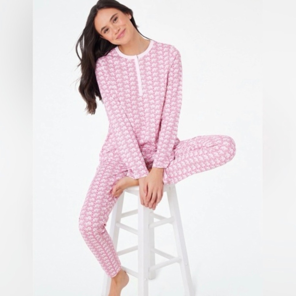 Roller rabbit Pink Elephant Print Pjs